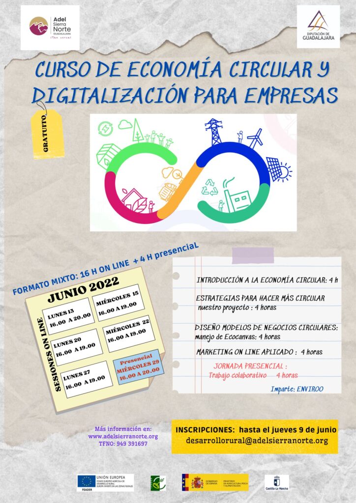 ADEL convoca un Curso sobre Economía Circular y Digitalización para empresas de la Sierra Norte